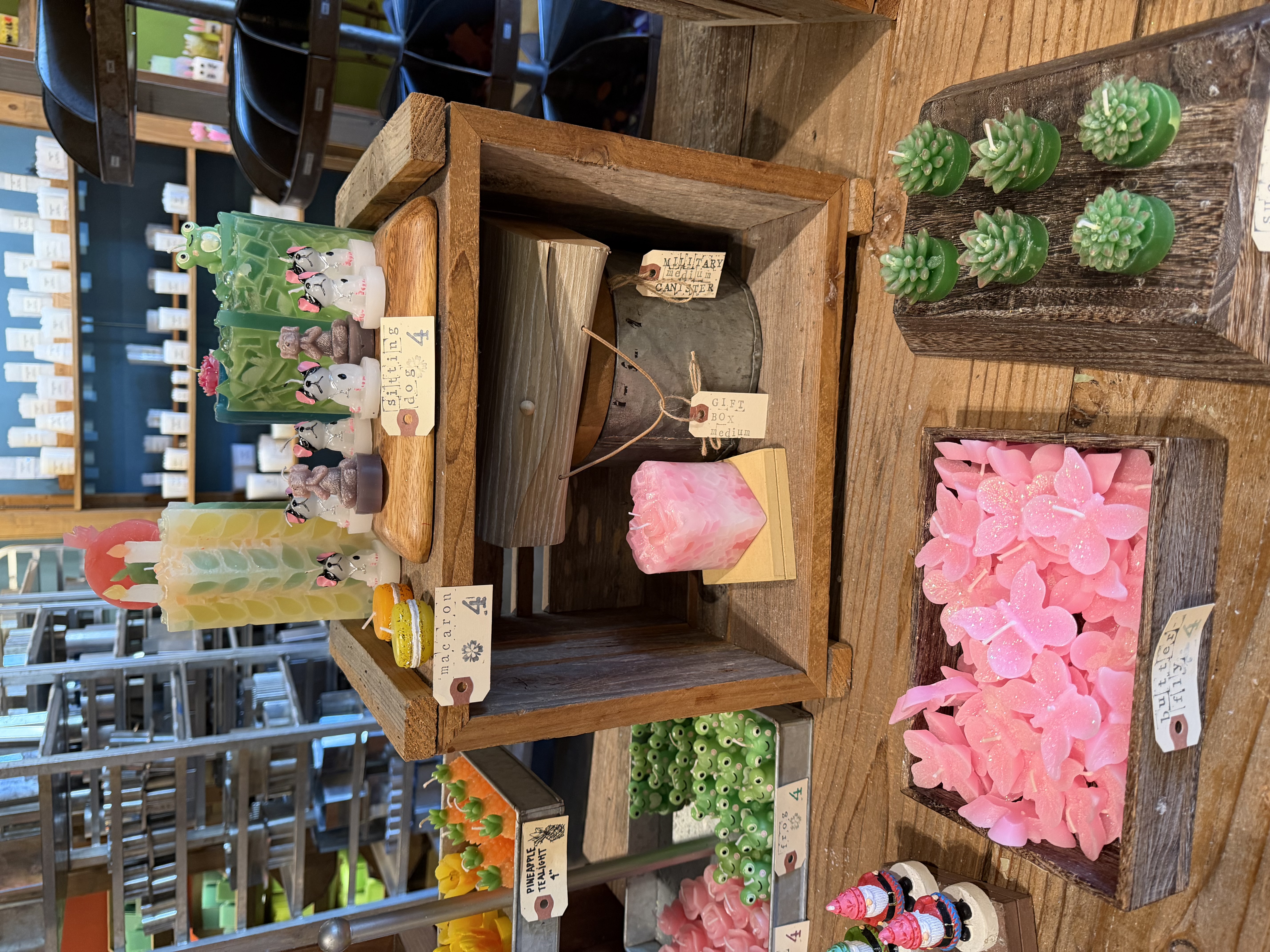 Candle vessel and shape options at Glow Candle Lounge